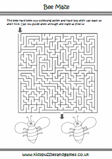 Online Maze games for Young Children: Bee