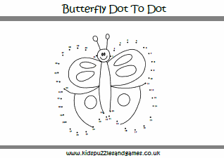Butterfly Dot To Dot Kids Puzzles And Games