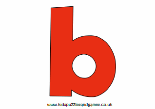 b coloured lowercase printable kids puzzles and games