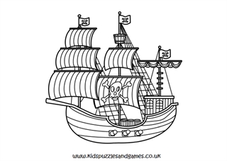 cute pirate ship coloring pages